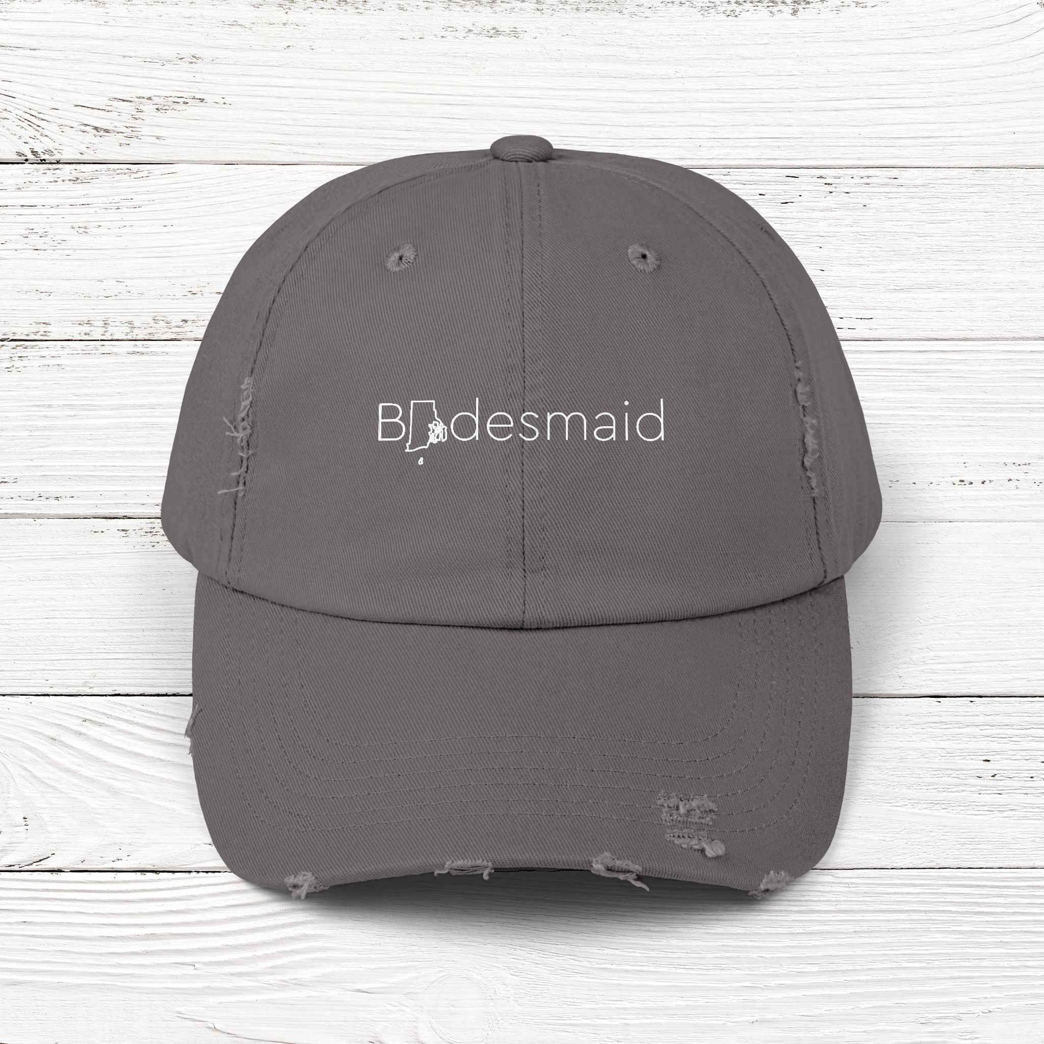 BRIdesmaid – State of Rhode Island Distressed Vintage Cap