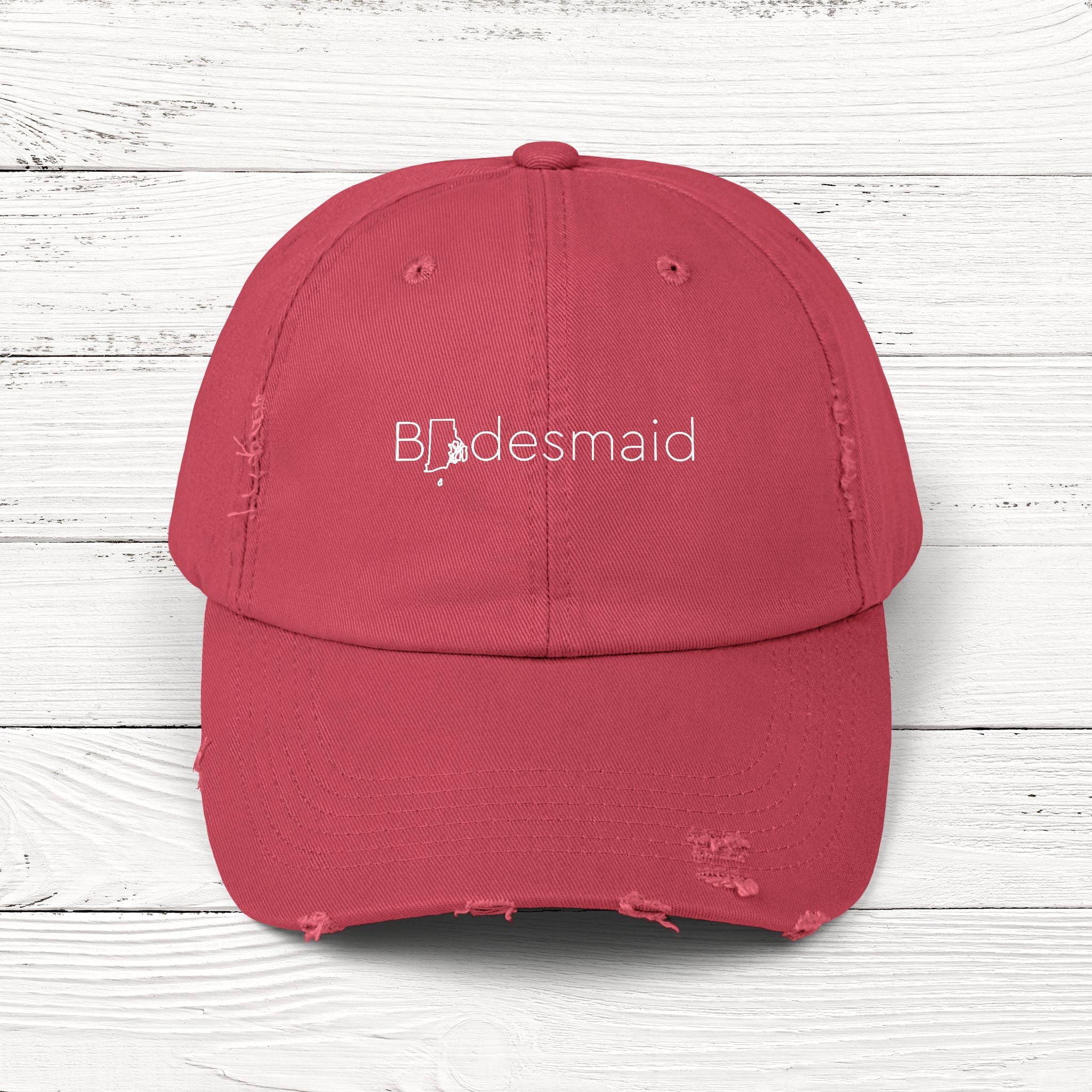BRIdesmaid – State of Rhode Island Distressed Vintage Cap