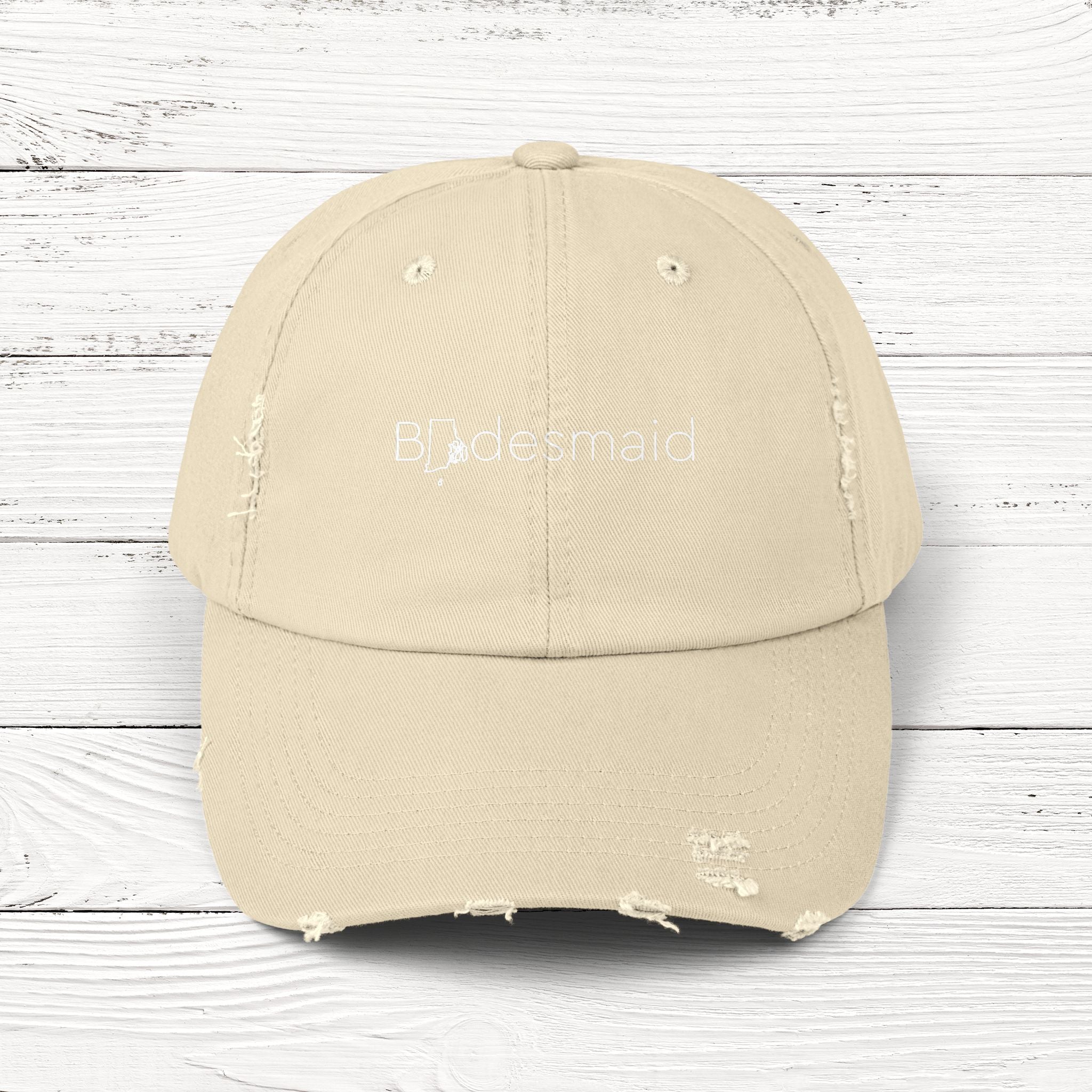 BRIdesmaid – State of Rhode Island Distressed Vintage Cap