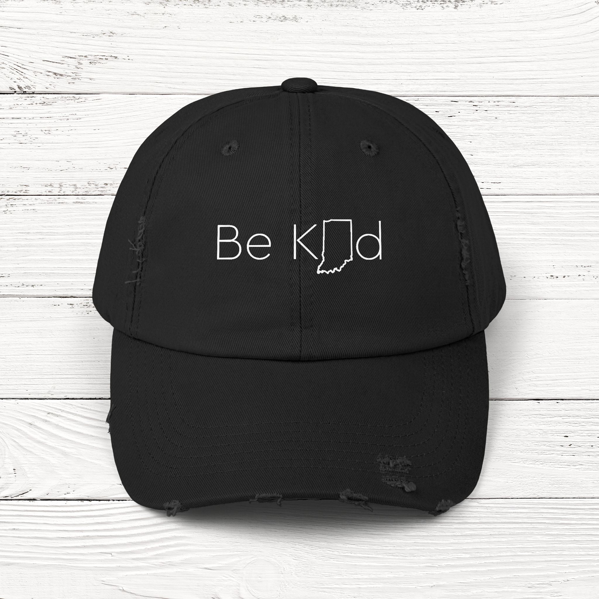 Be KINd – State of Indiana Distressed Vintage Cap