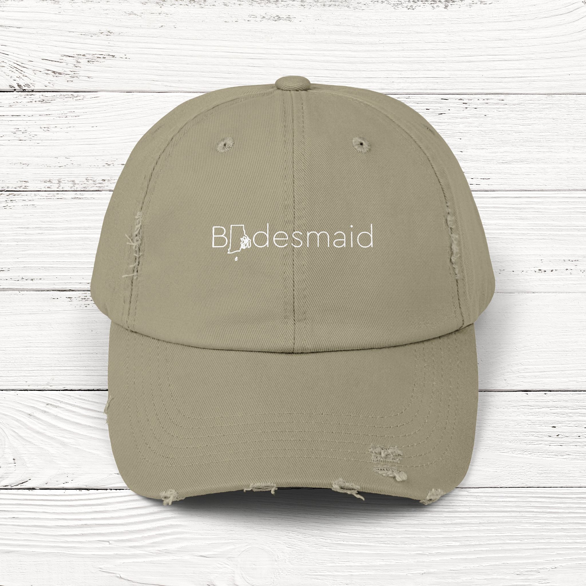 BRIdesmaid – State of Rhode Island Distressed Vintage Cap