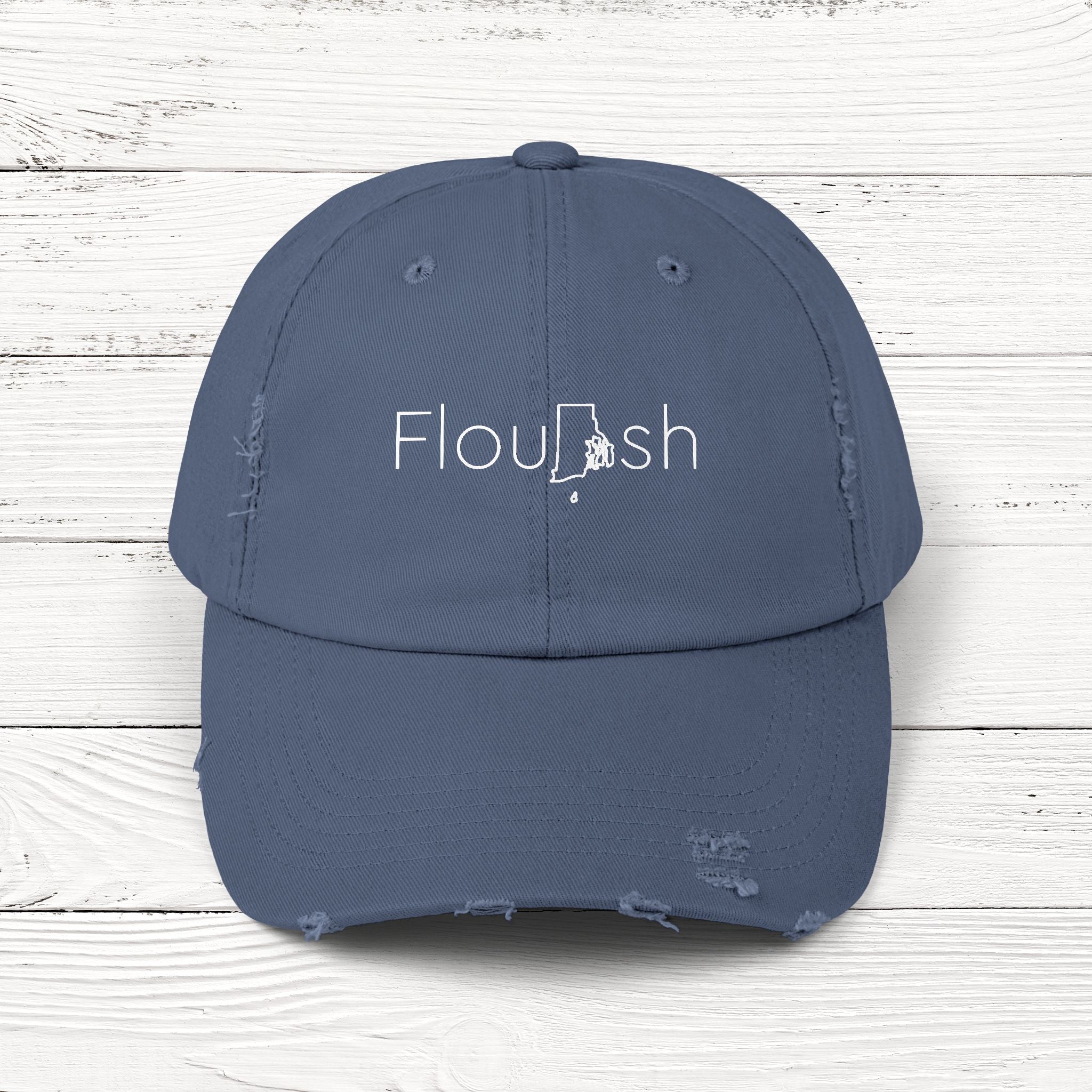 FlouRIsh – State of Rhode Island Distressed Vintage Cap