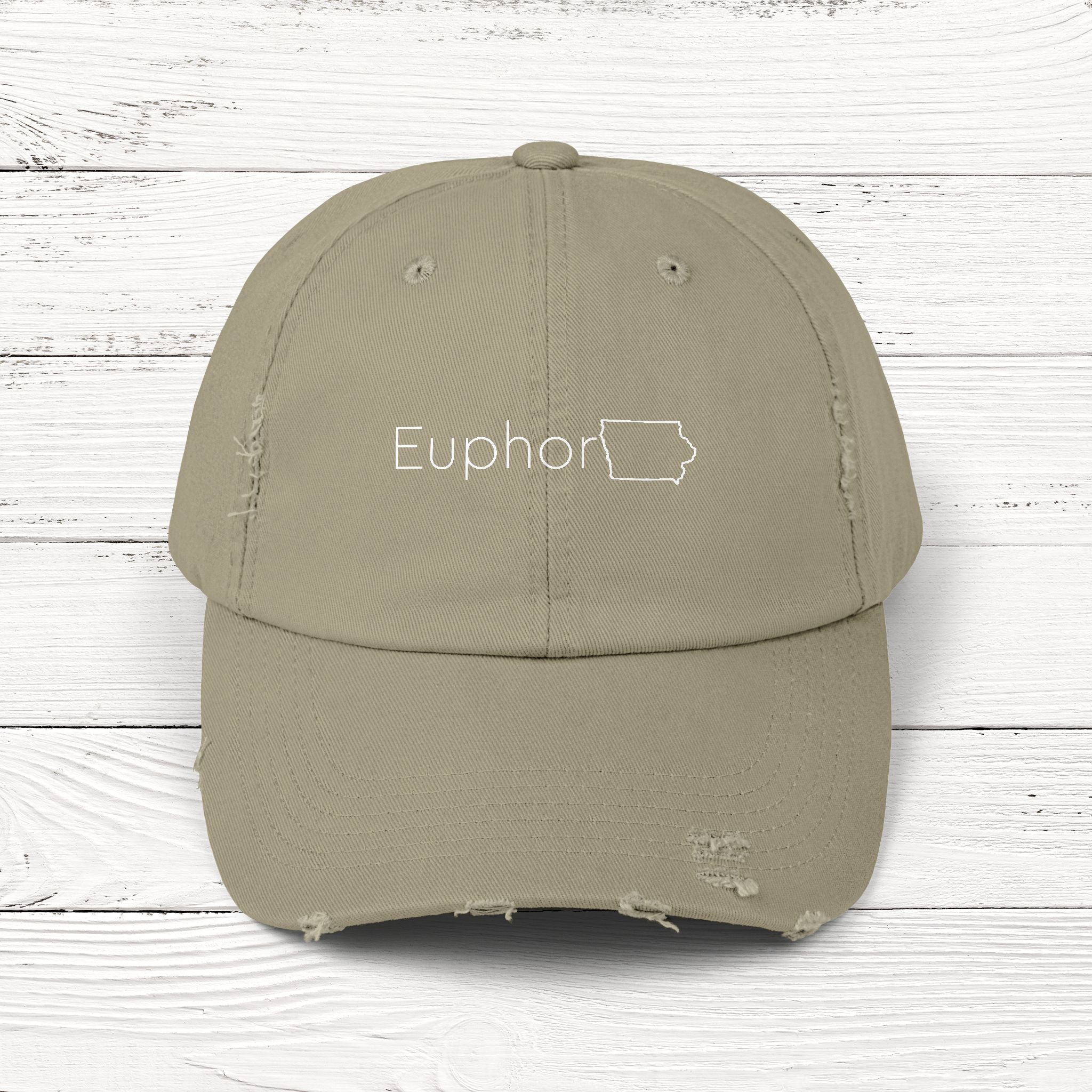 EuphorIA – State of Iowa Distressed Vintage Cap