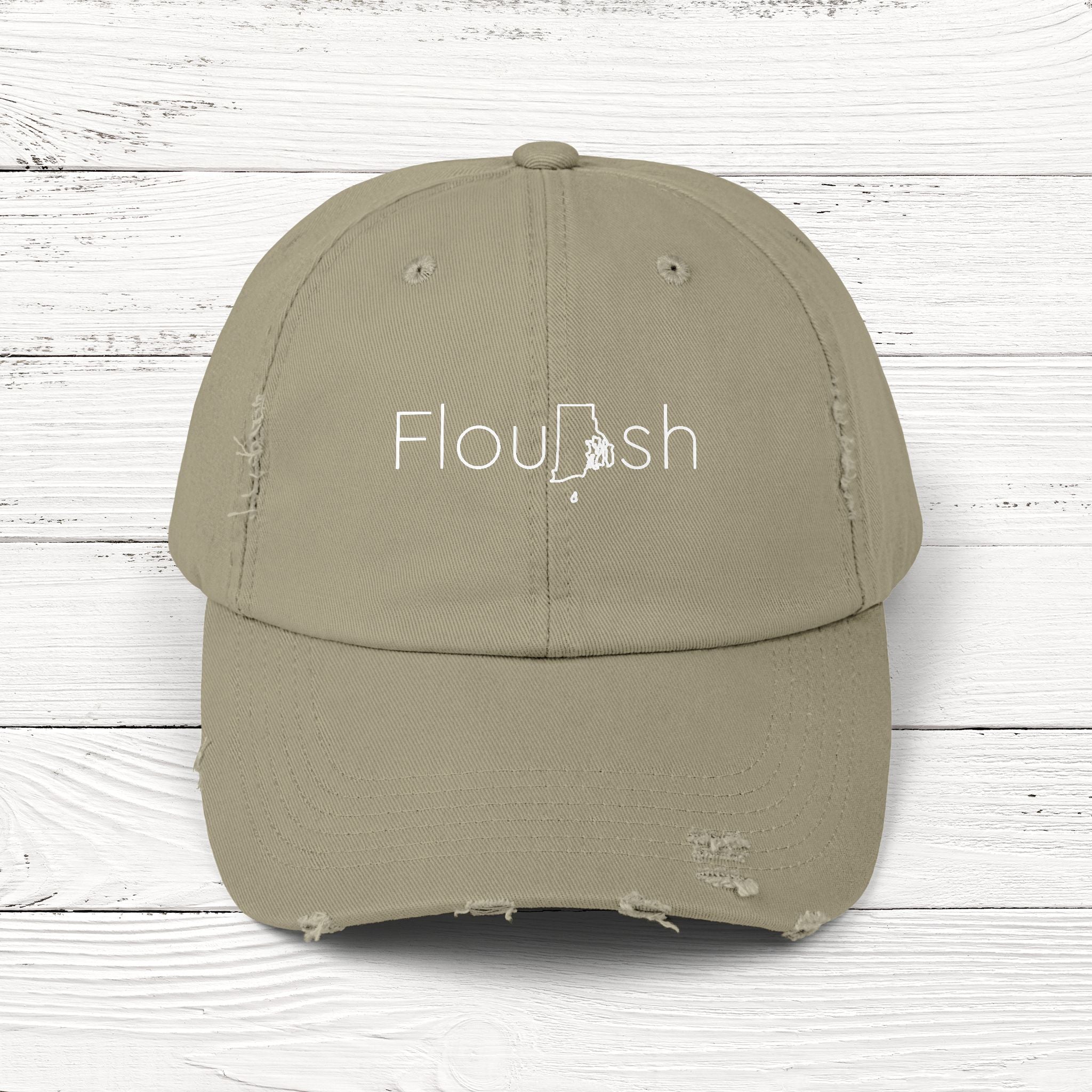 FlouRIsh – State of Rhode Island Distressed Vintage Cap