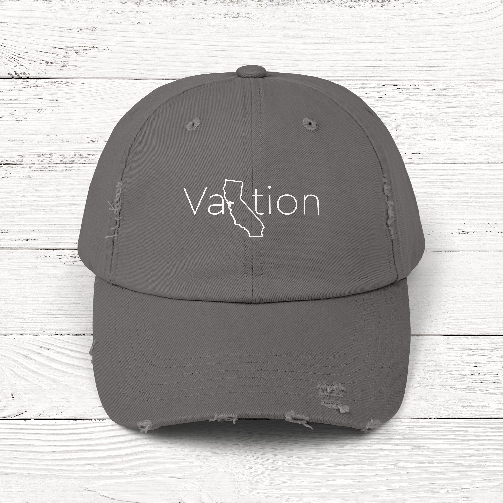 VaCAtion – State of California Distressed Vintage Cap