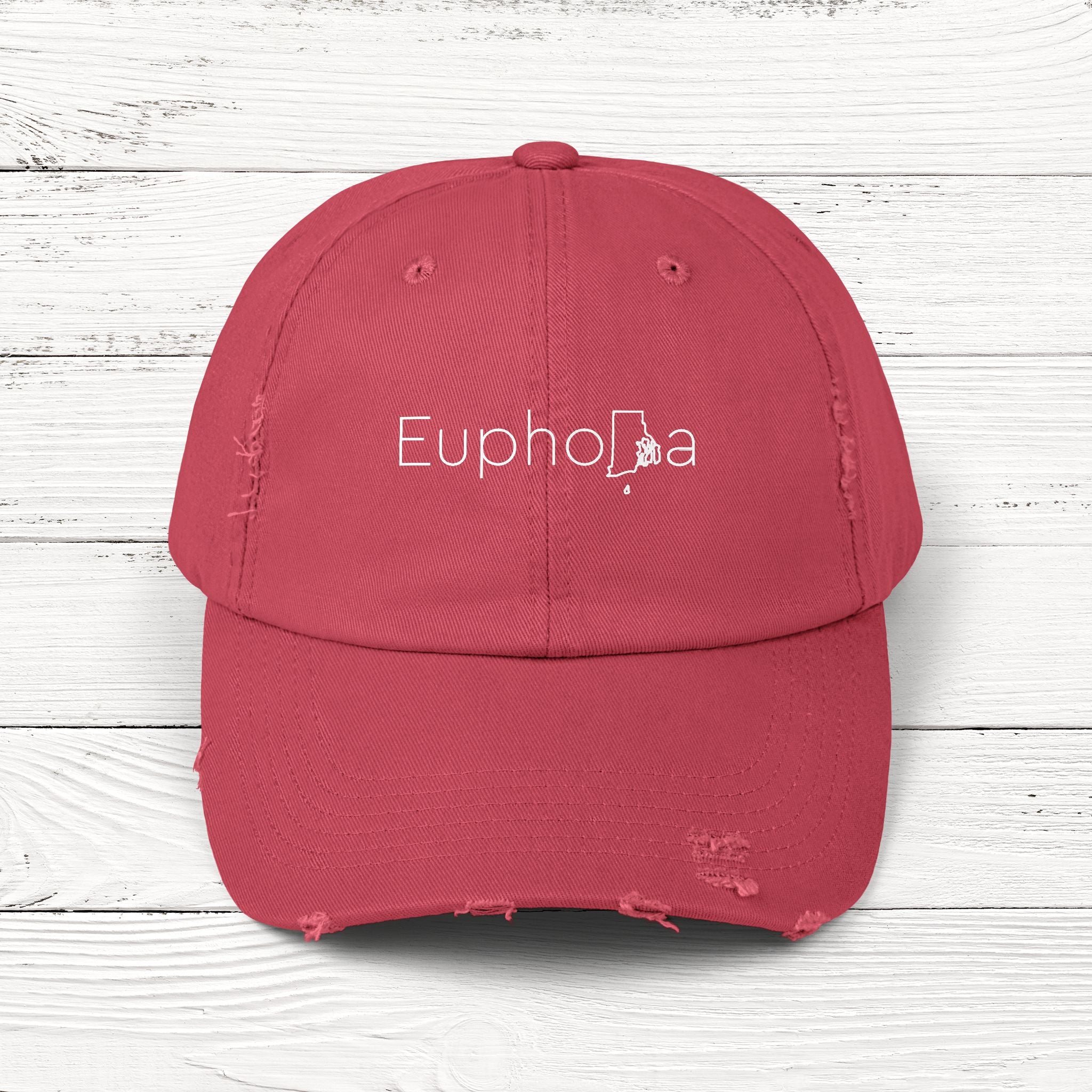 EuphoRIa – State of Rhode Island Distressed Vintage Cap