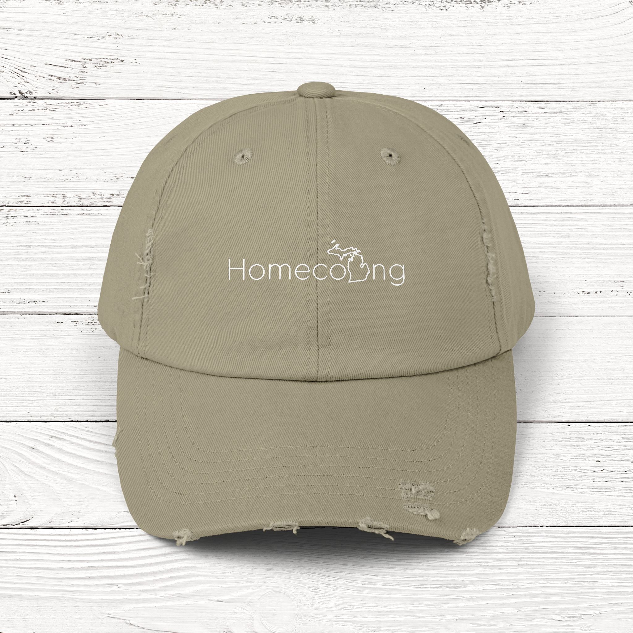 HomecoMIng– State of Michigan Distressed Vintage Cap